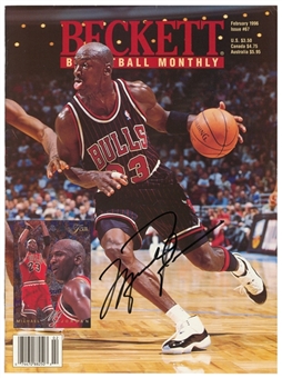 1996 Michael Jordan Signed Beckett Basketball Monthly Magazine (Beckett)